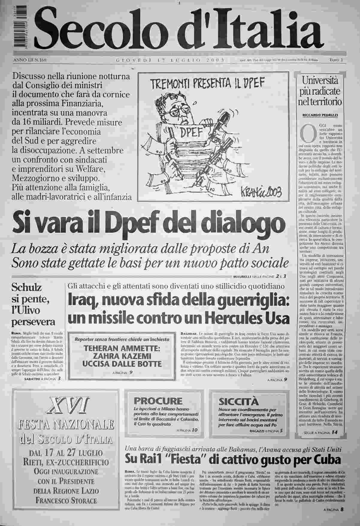 giovedì 17 luglio 2003