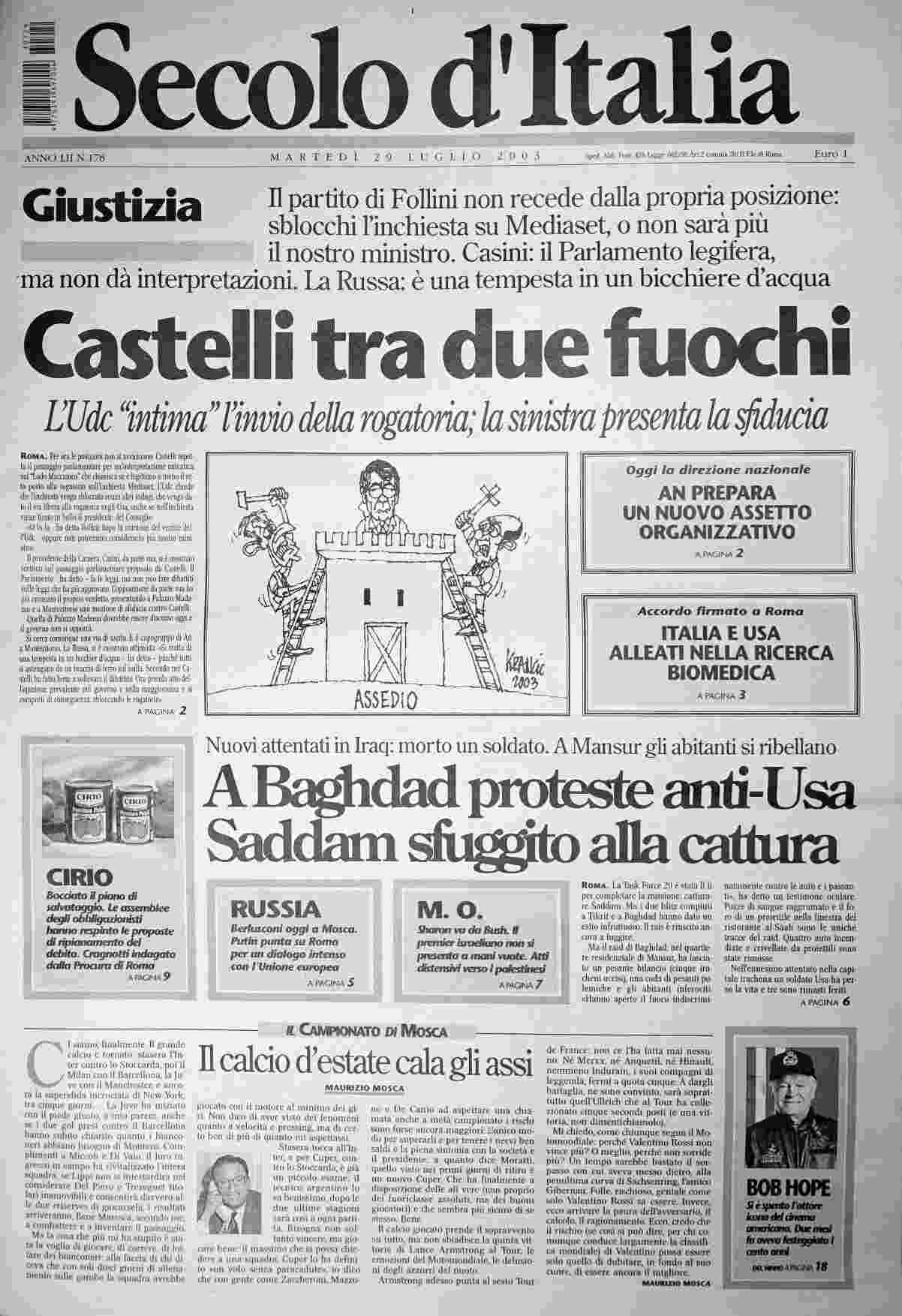 martedì 29 luglio 2003
