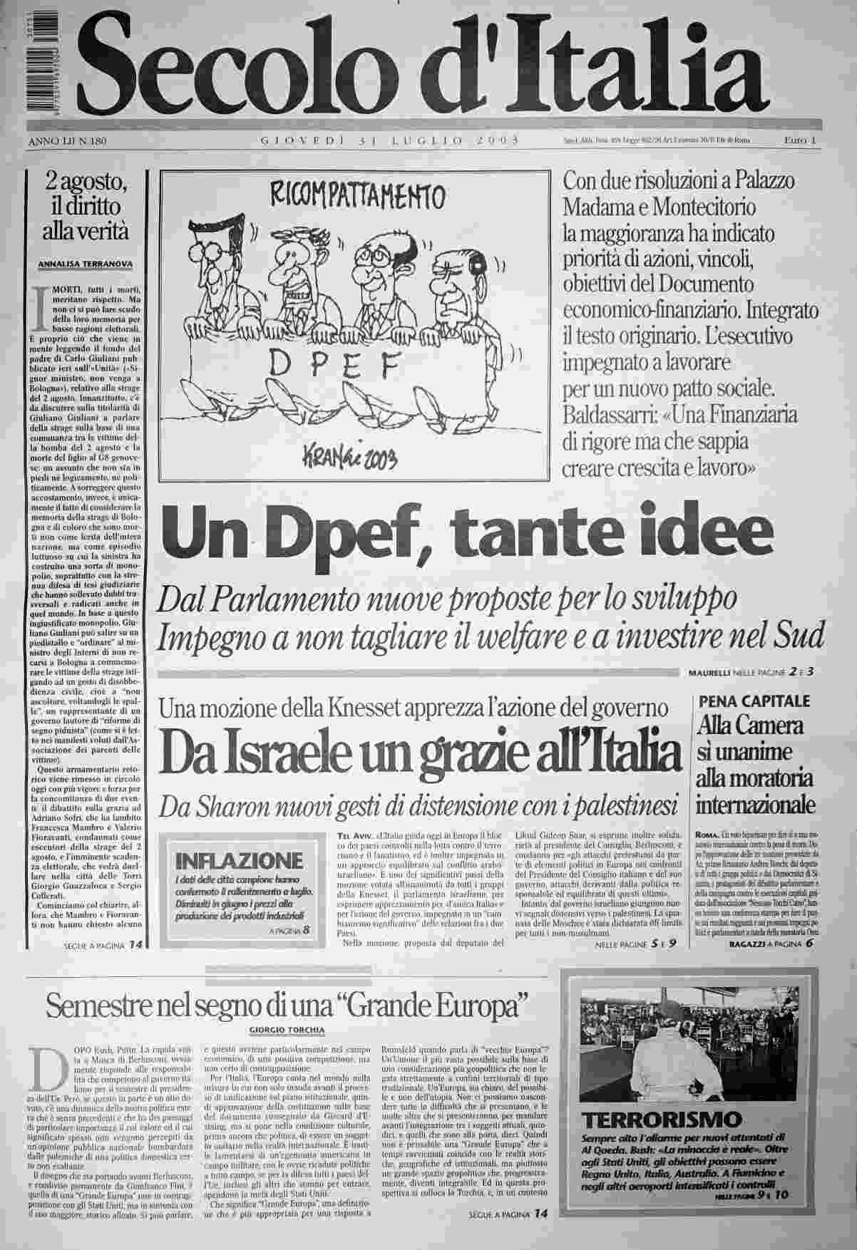 giovedì 31 luglio 2003