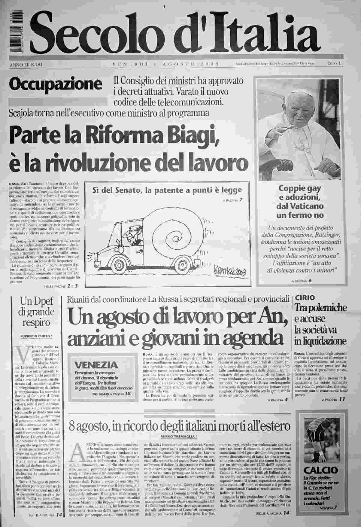 venerdì 1 agosto 2003