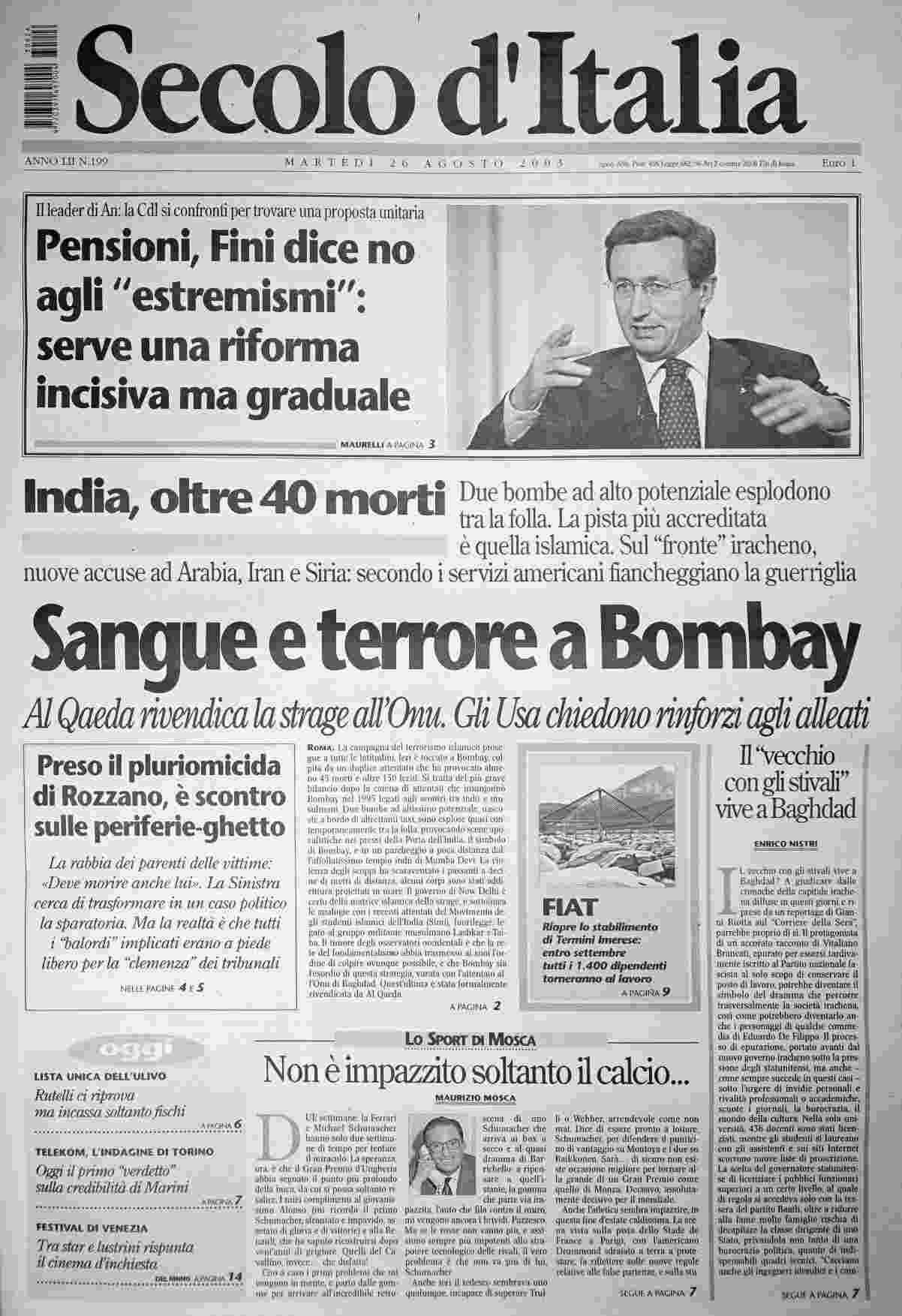 martedì 26 agosto 2003