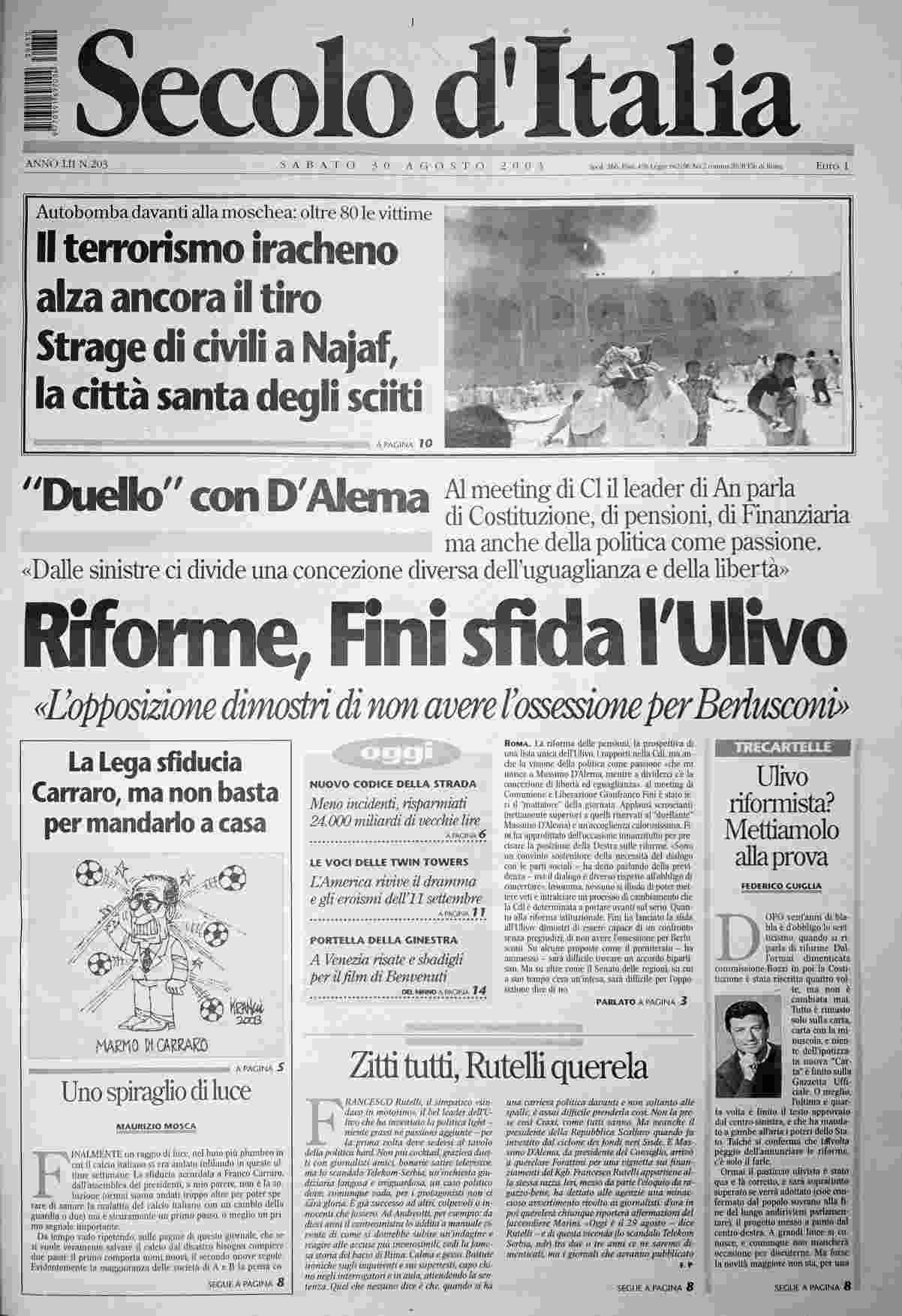 sabato 30 agosto 2003