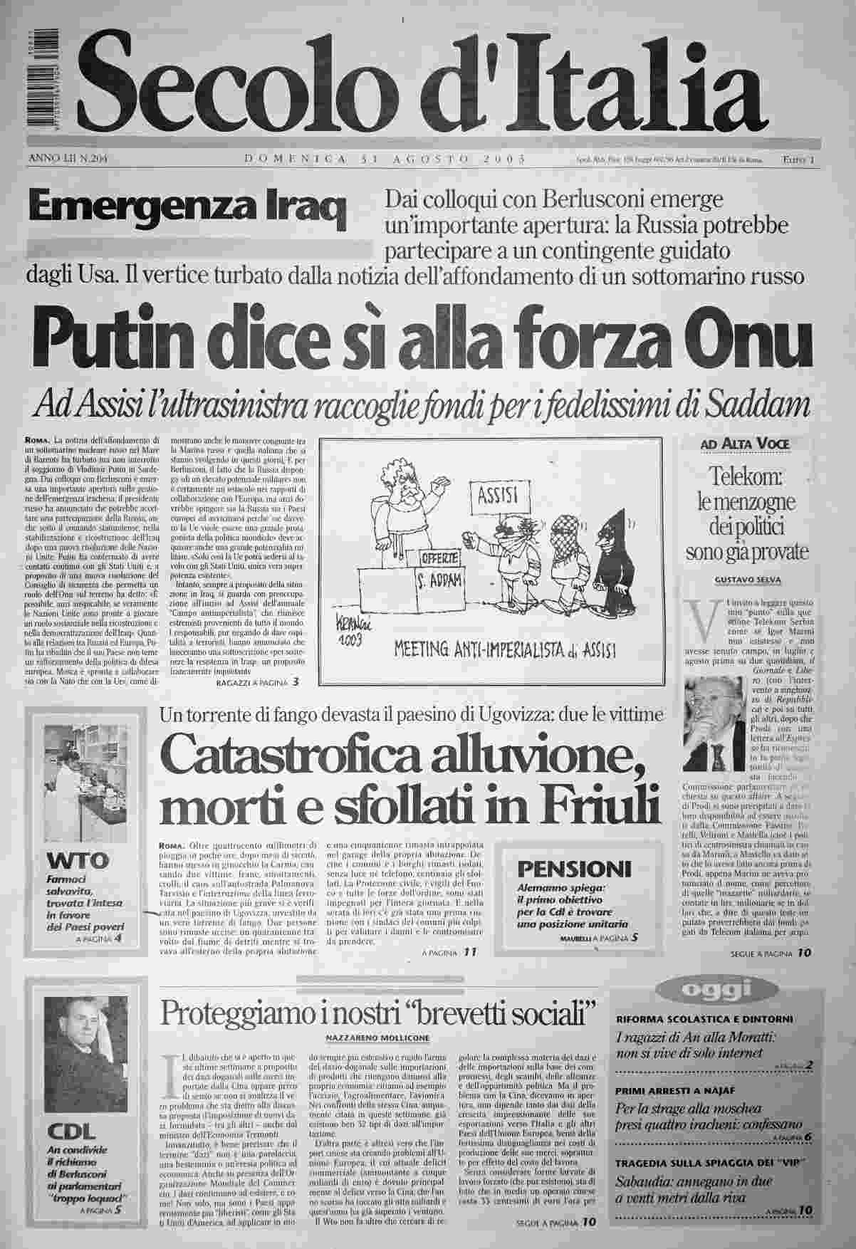 domenica 31 agosto 2003