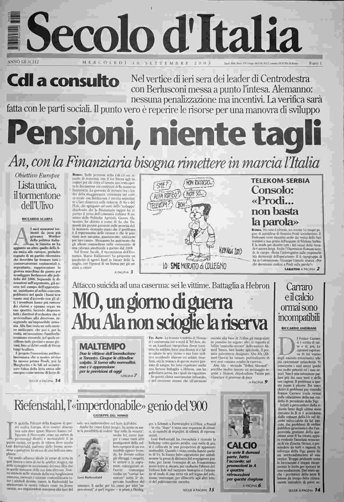 mercoledì 10 settembre 2003