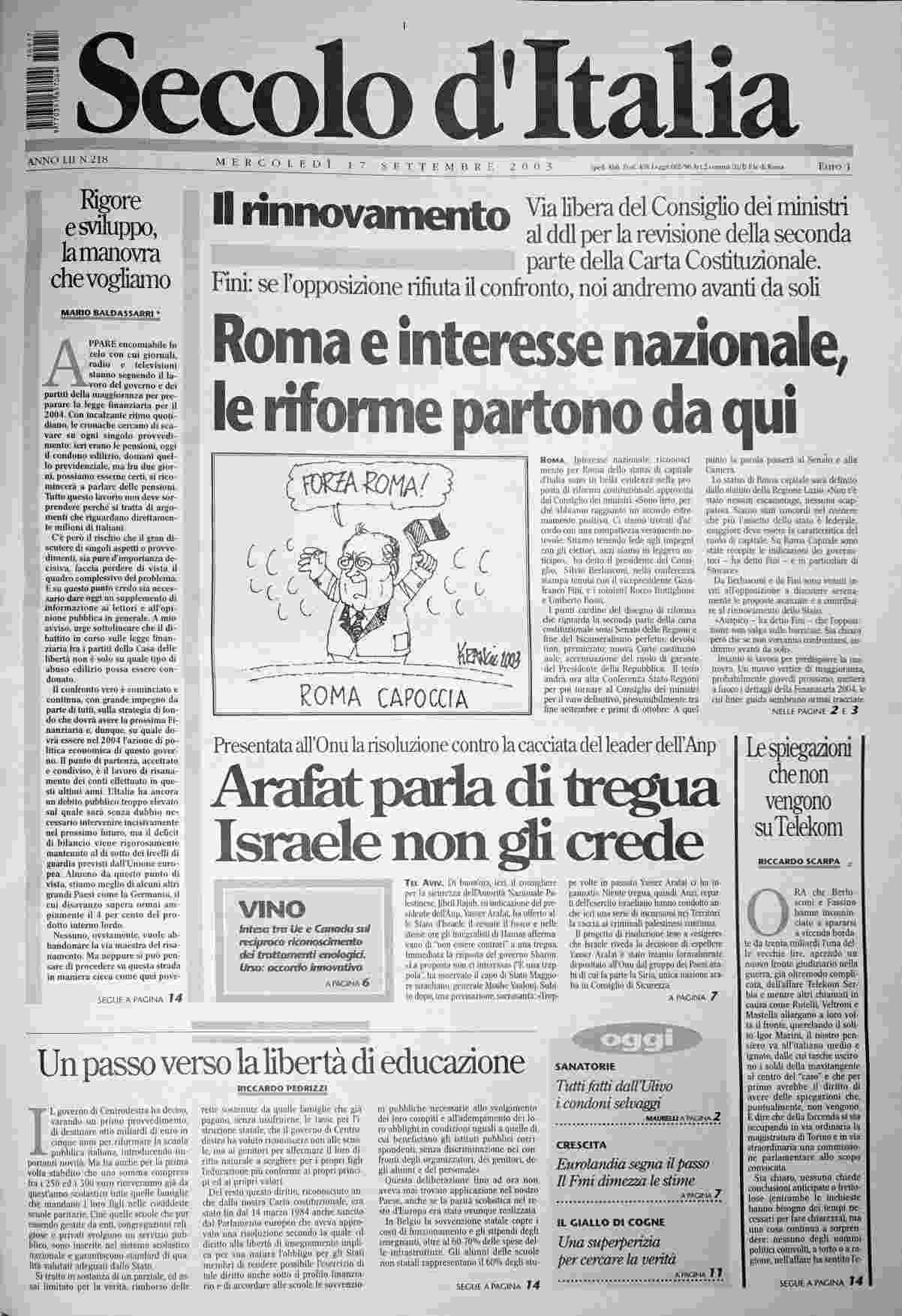 mercoledì 17 settembre 2003