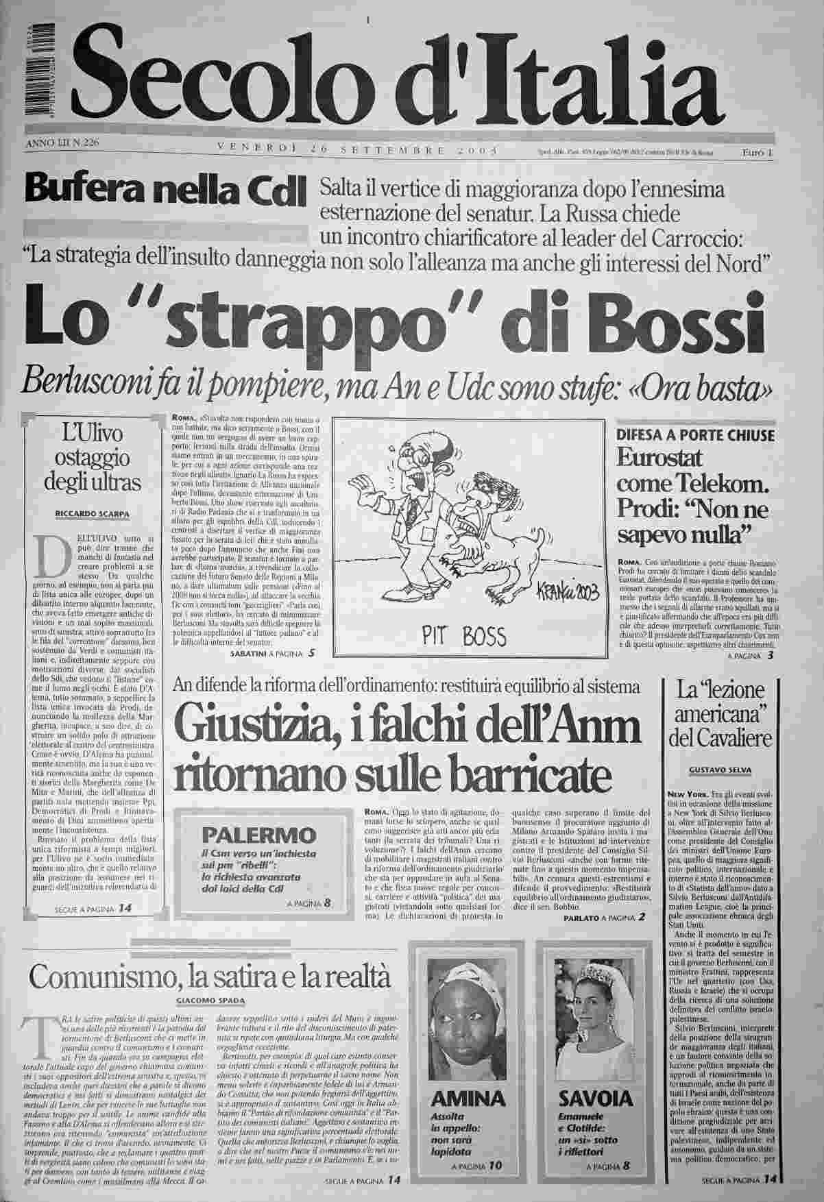 venerdì 26 settembre 2003