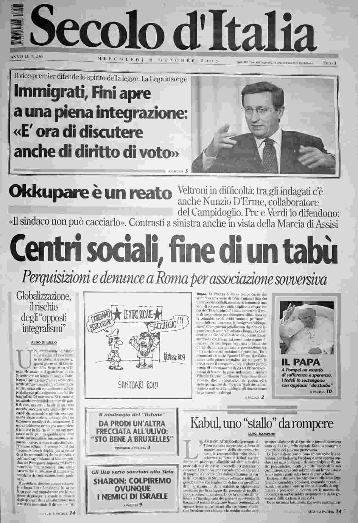 mercoledì 8 ottobre 2003