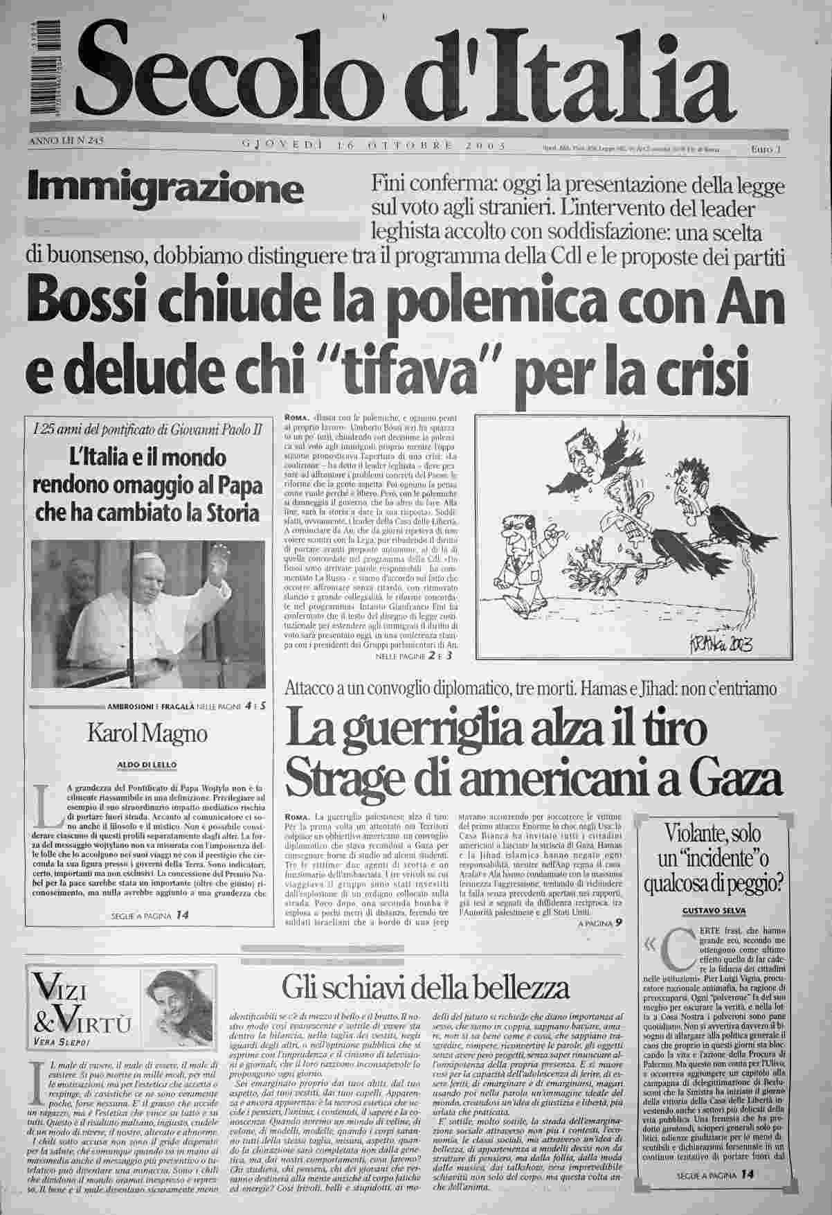 giovedì 16 ottobre 2003