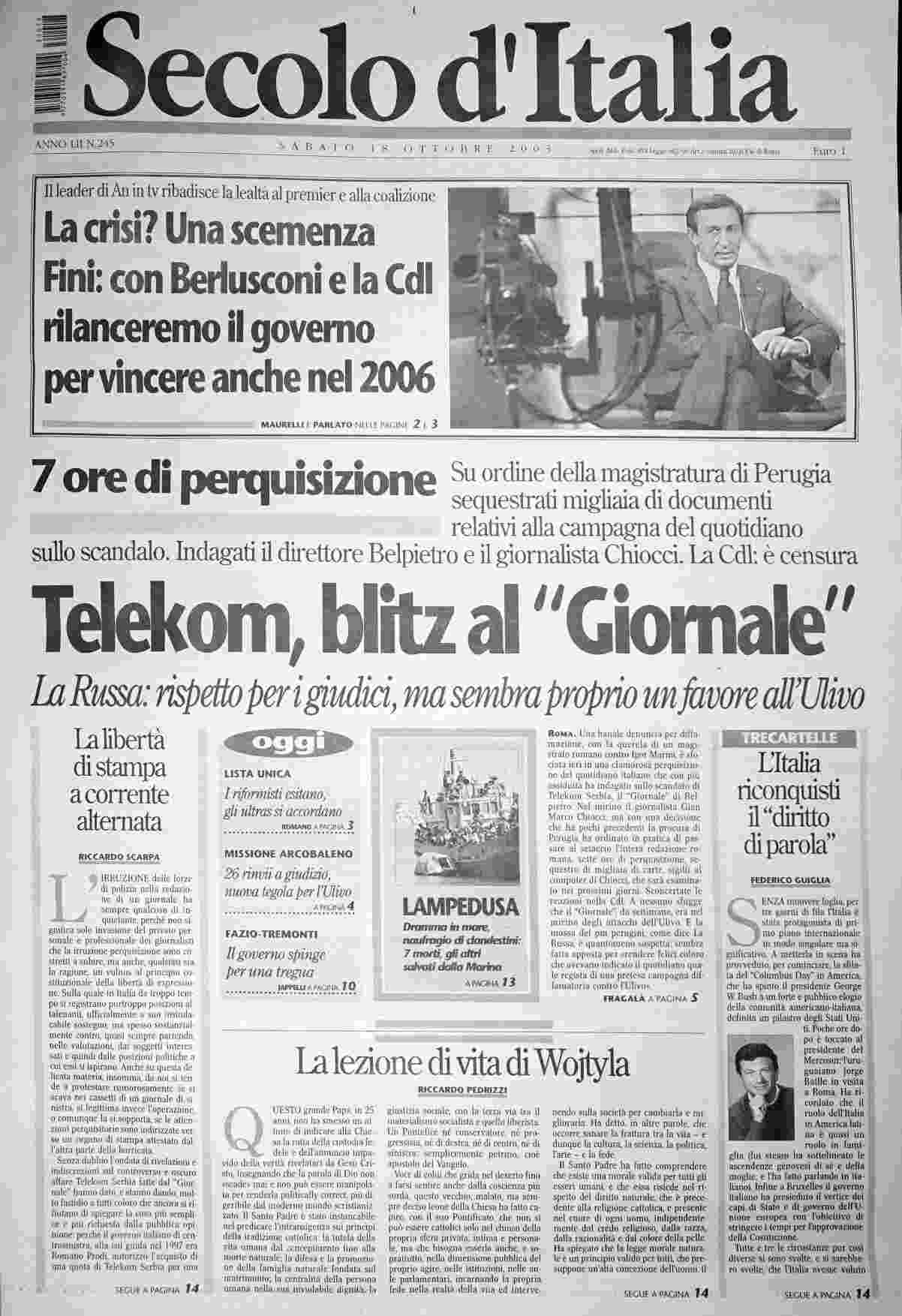 sabato 18 ottobre 2003