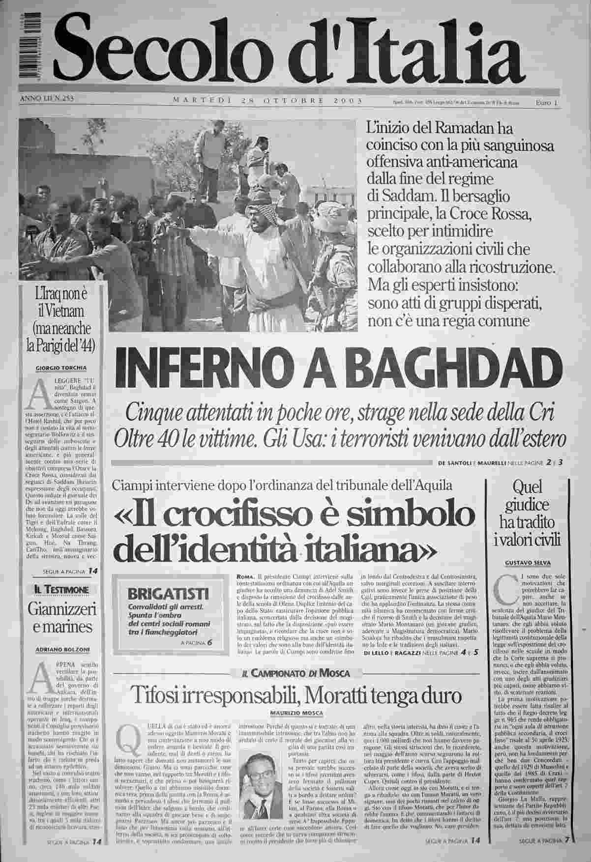 martedì 28 ottobre 2003