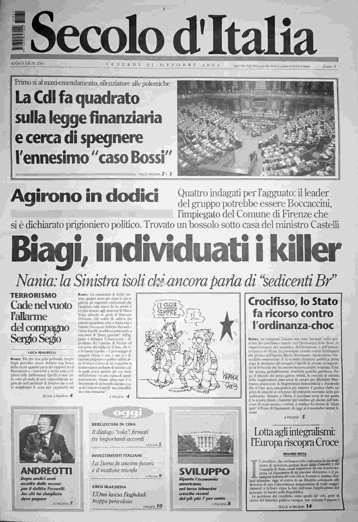 venerdì 31 ottobre 2003