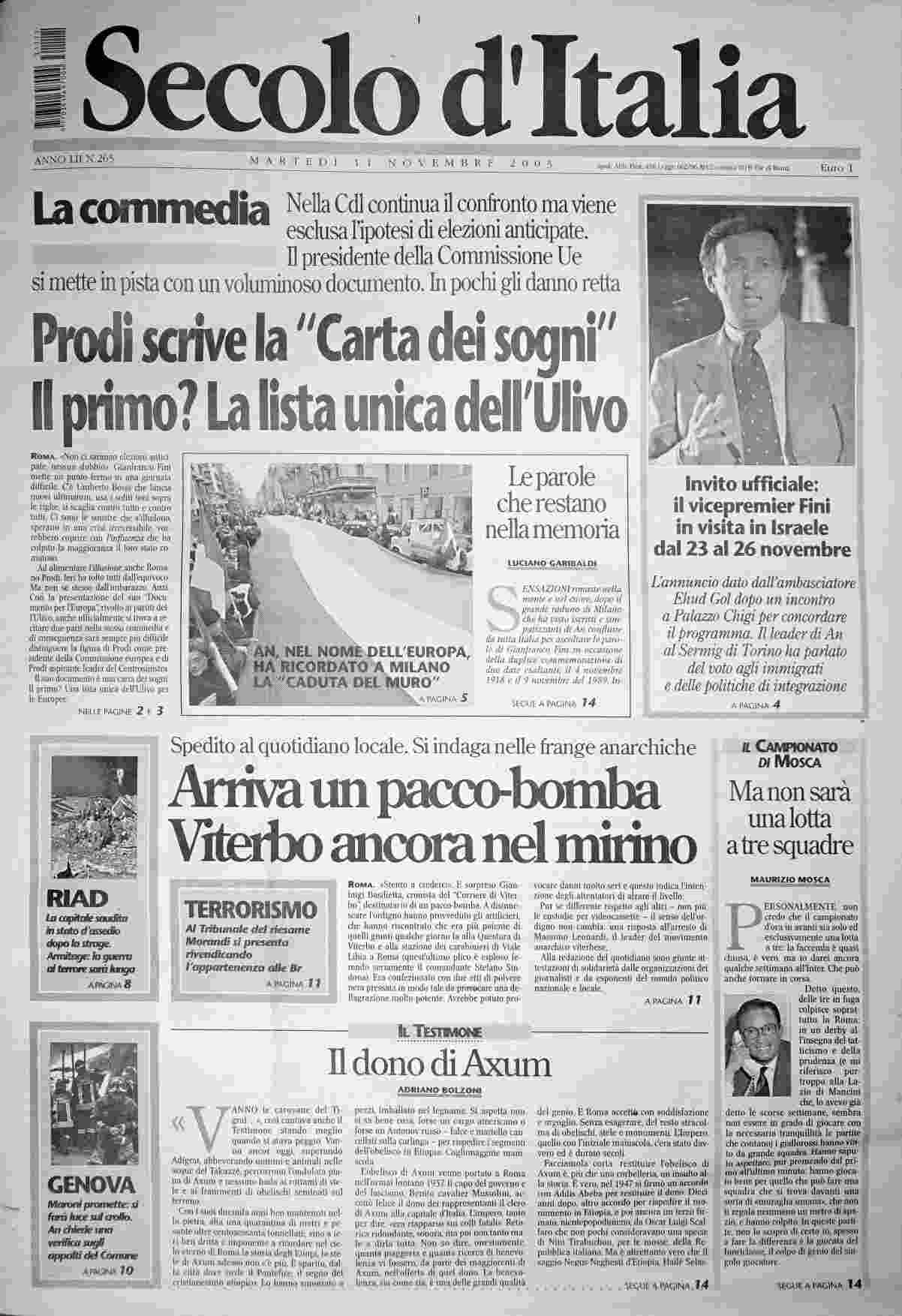 martedì 11 novembre 2003