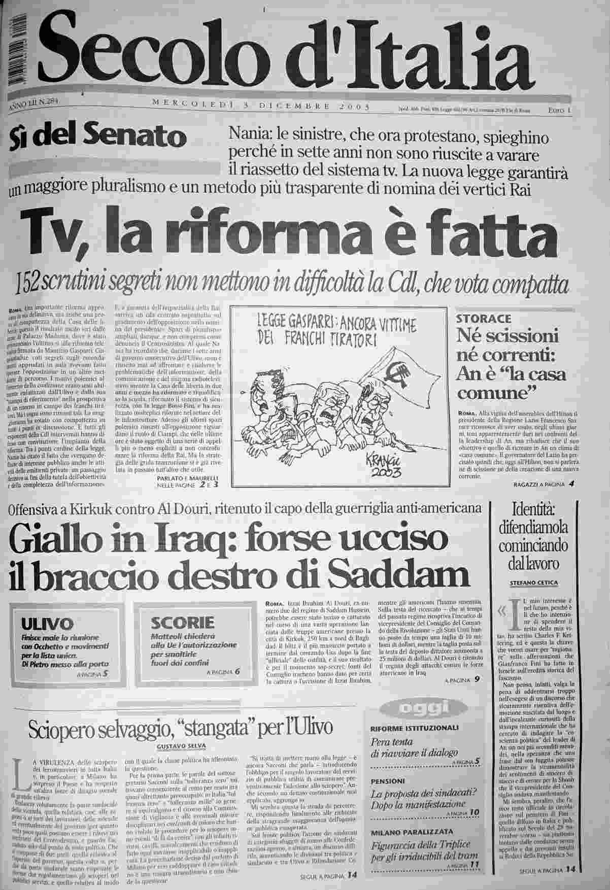 mercoledì 3 dicembre 2003