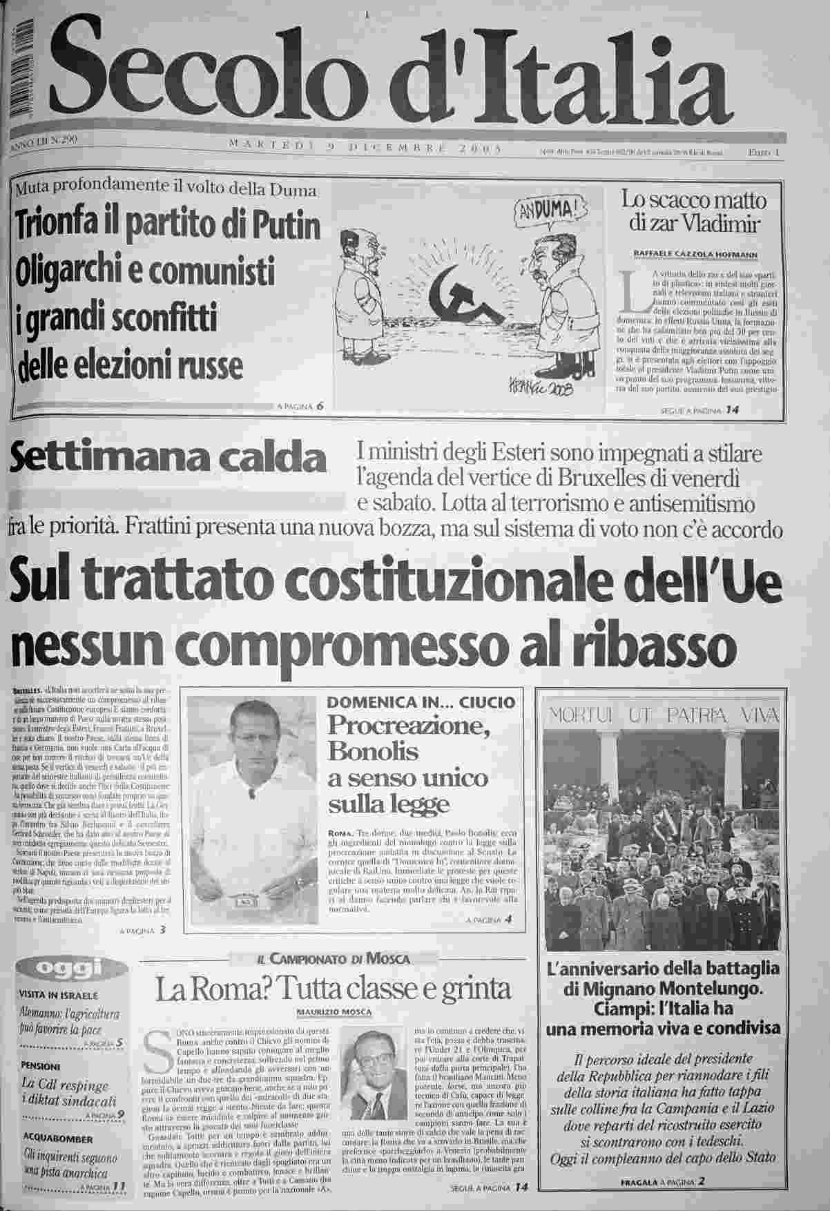 martedì 9 dicembre 2003