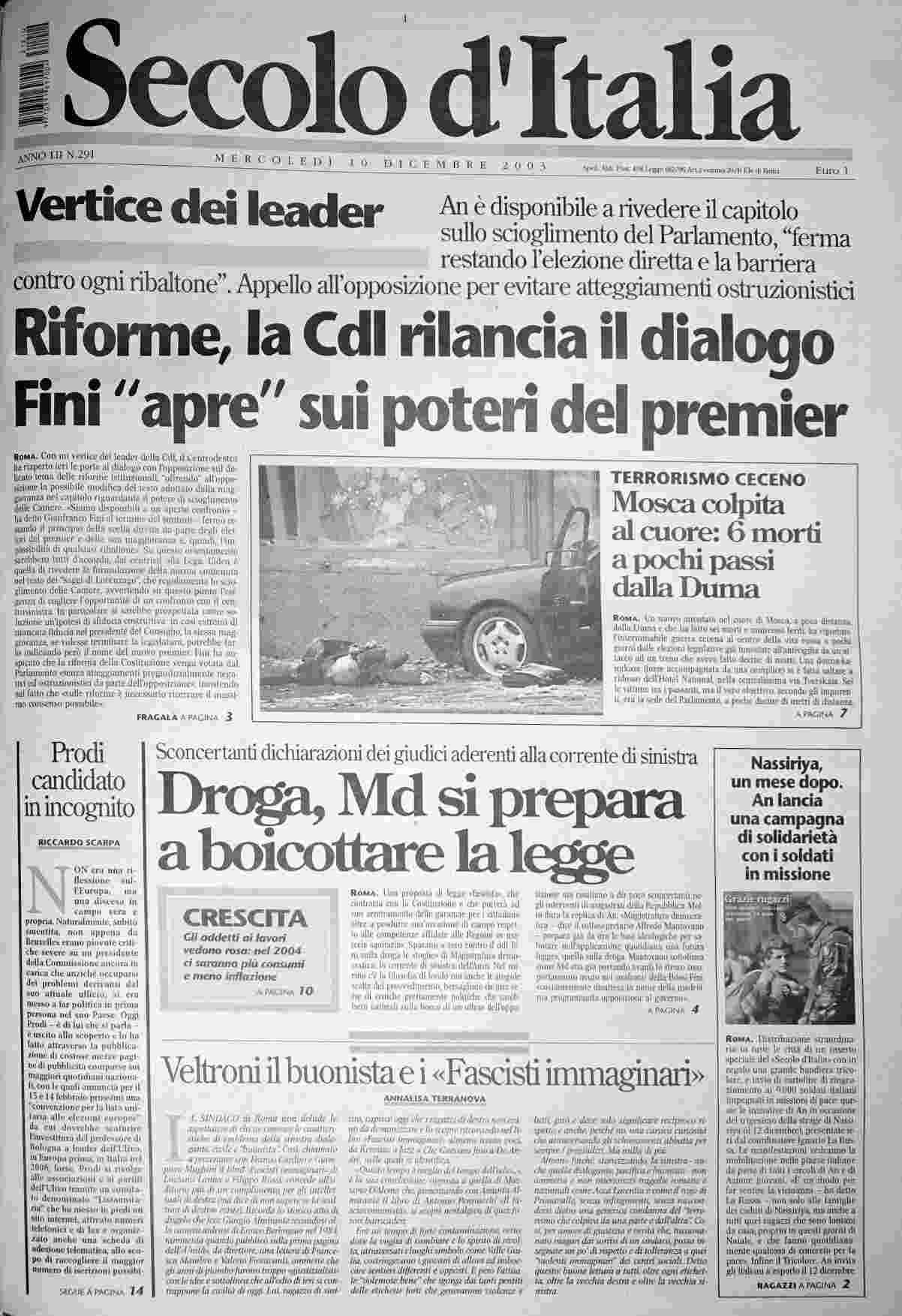 mercoledì 10 dicembre 2003