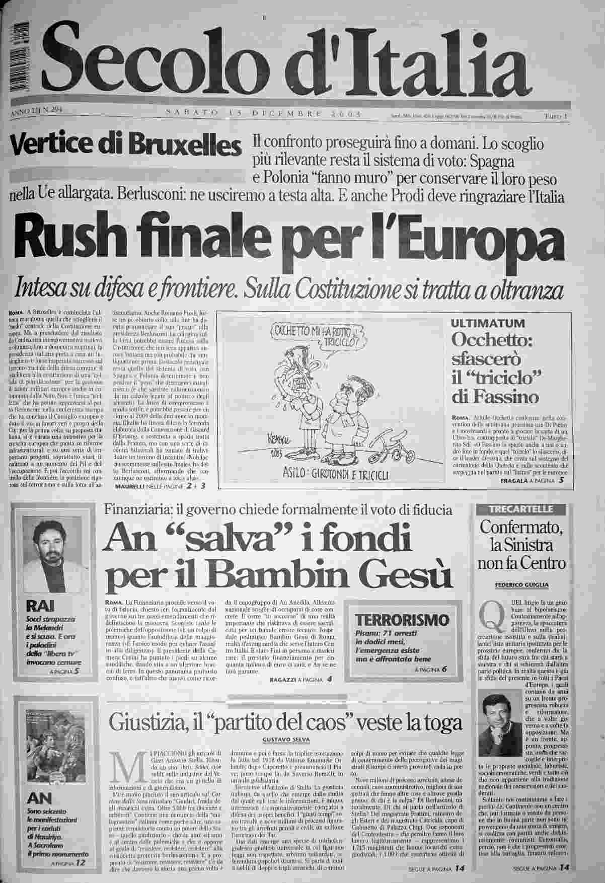sabato 13 dicembre 2003