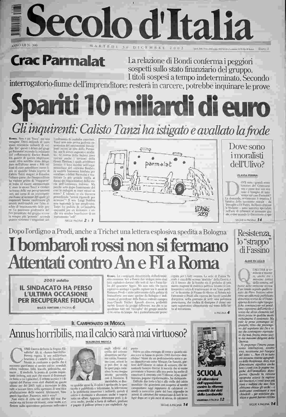 martedì 30 dicembre 2003