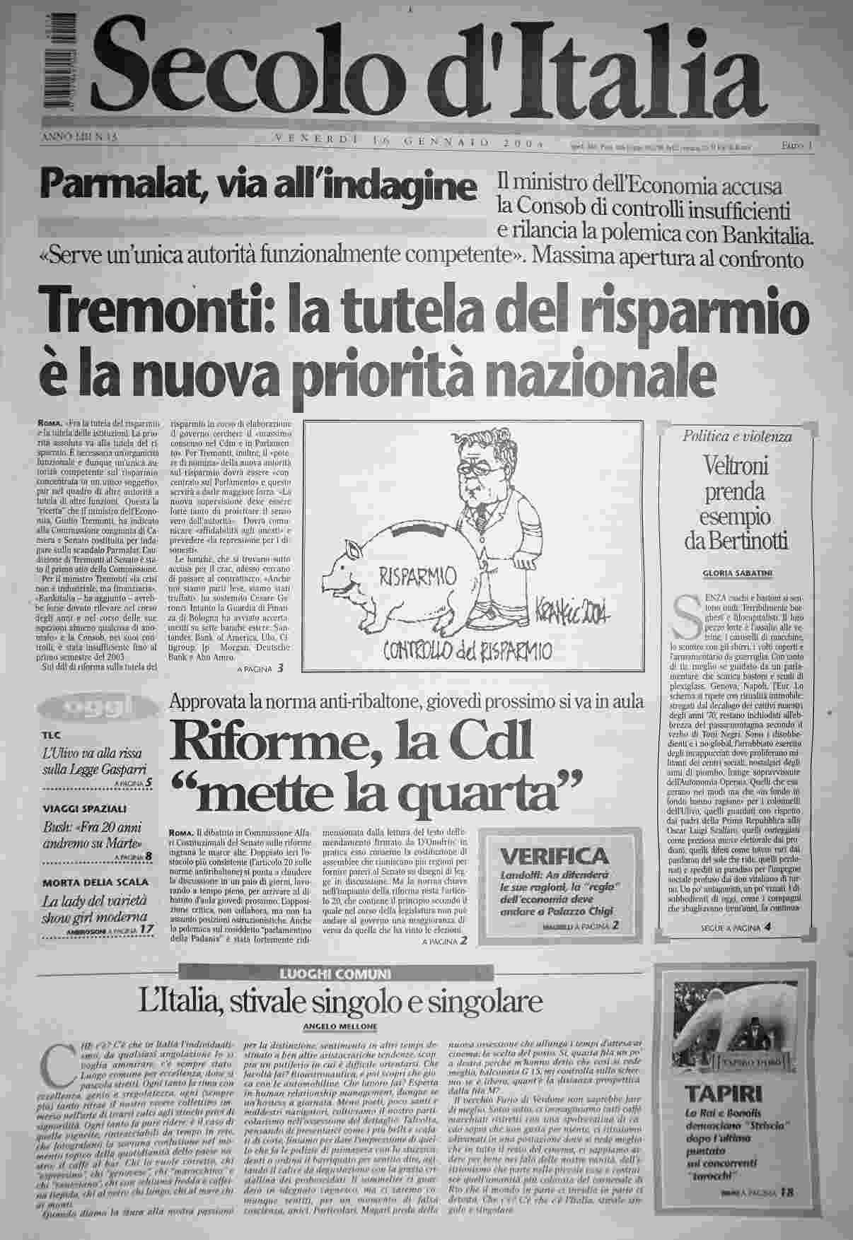 venerdì 16 gennaio 2004