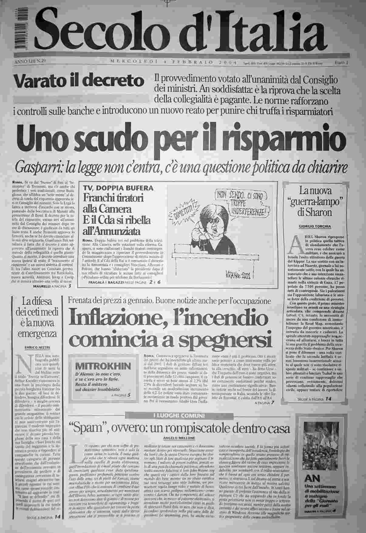 mercoledì 4 febbraio 2004