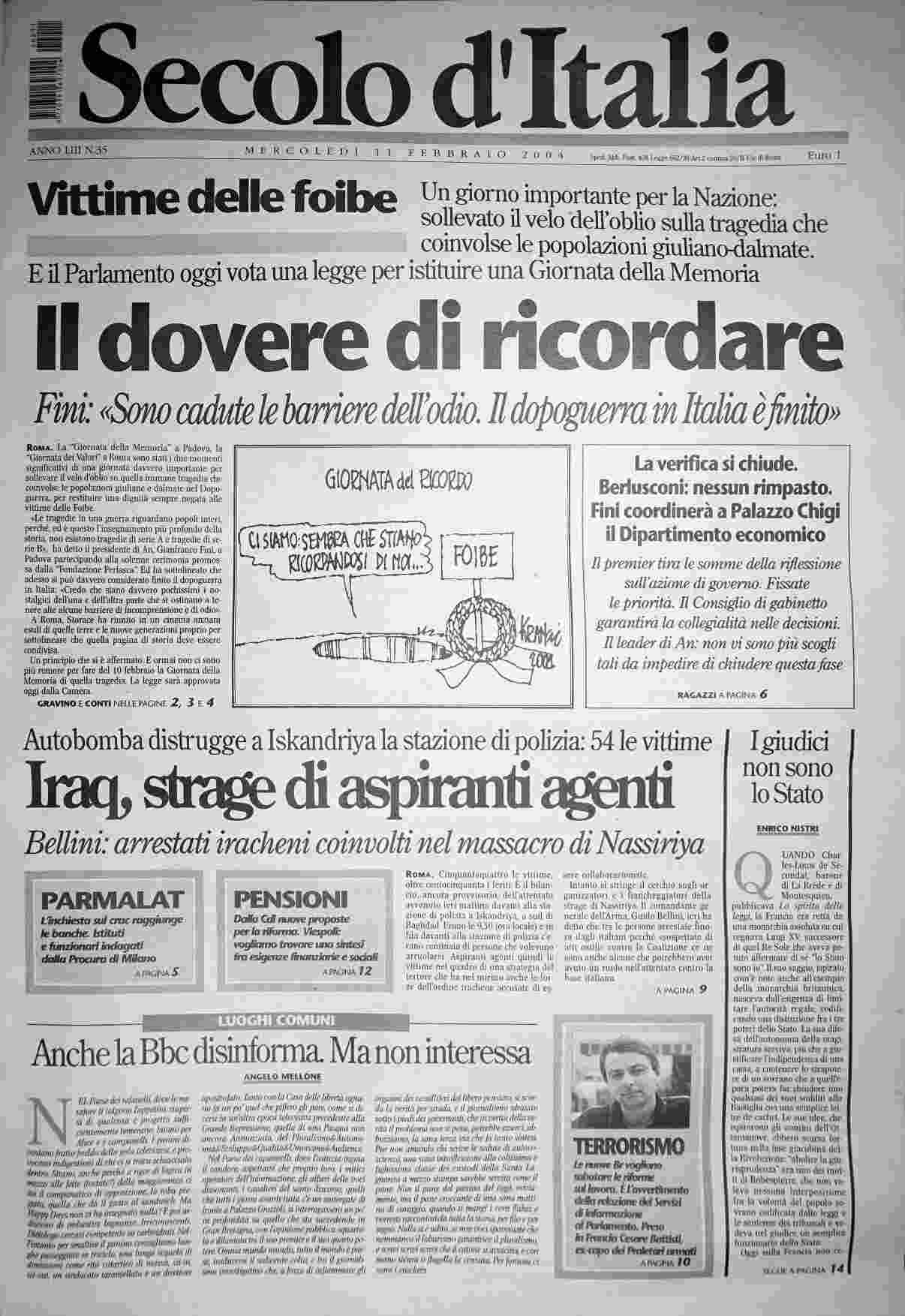 mercoledì 11 febbraio 2004