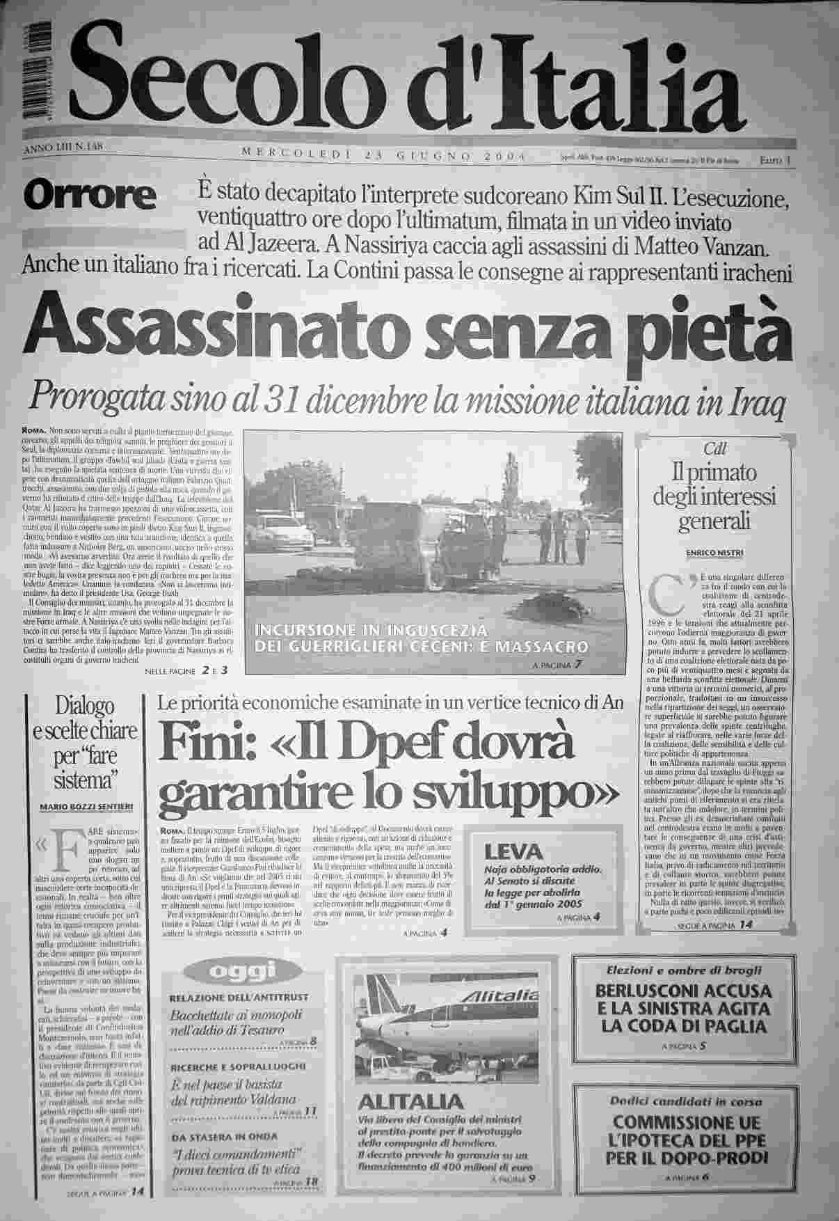 mercoledì 23 giugno 2004