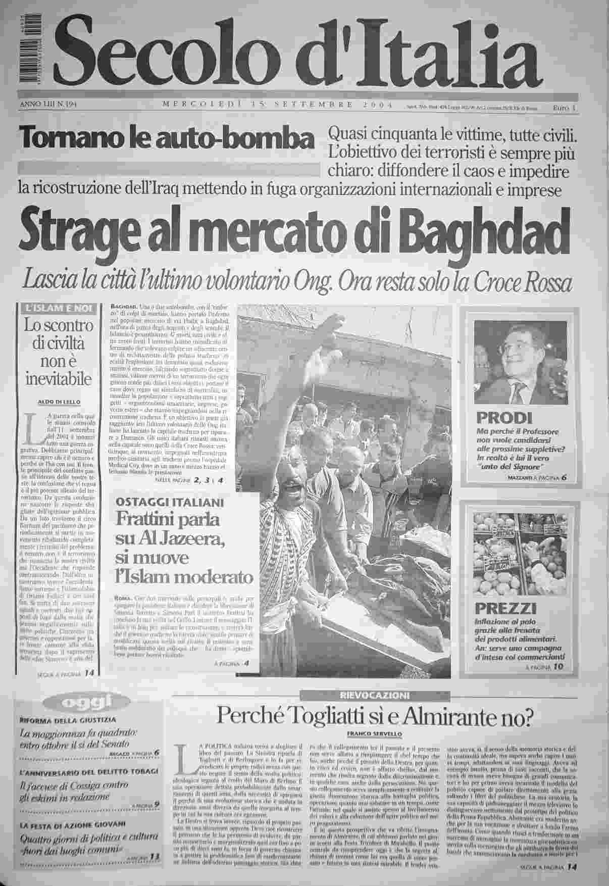 mercoledì 15 settembre 2004