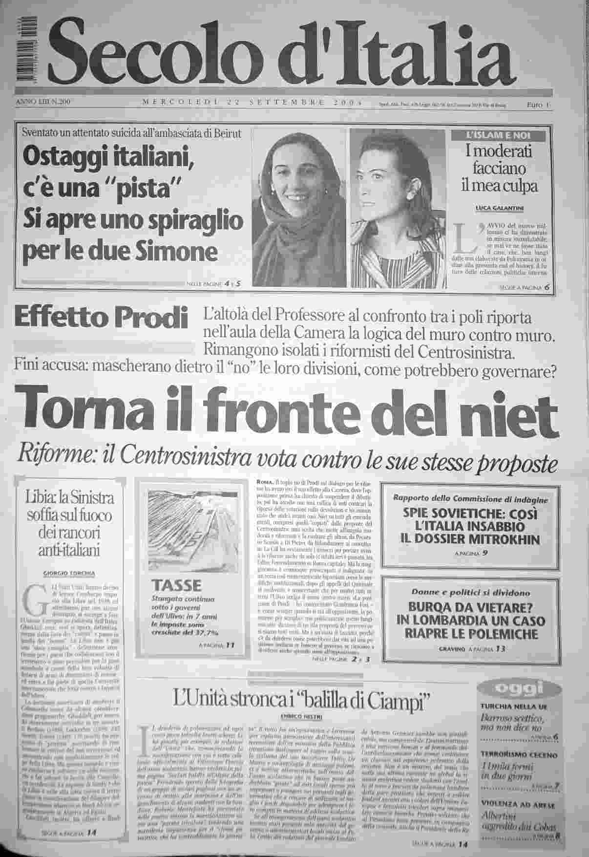 mercoledì 22 settembre 2004