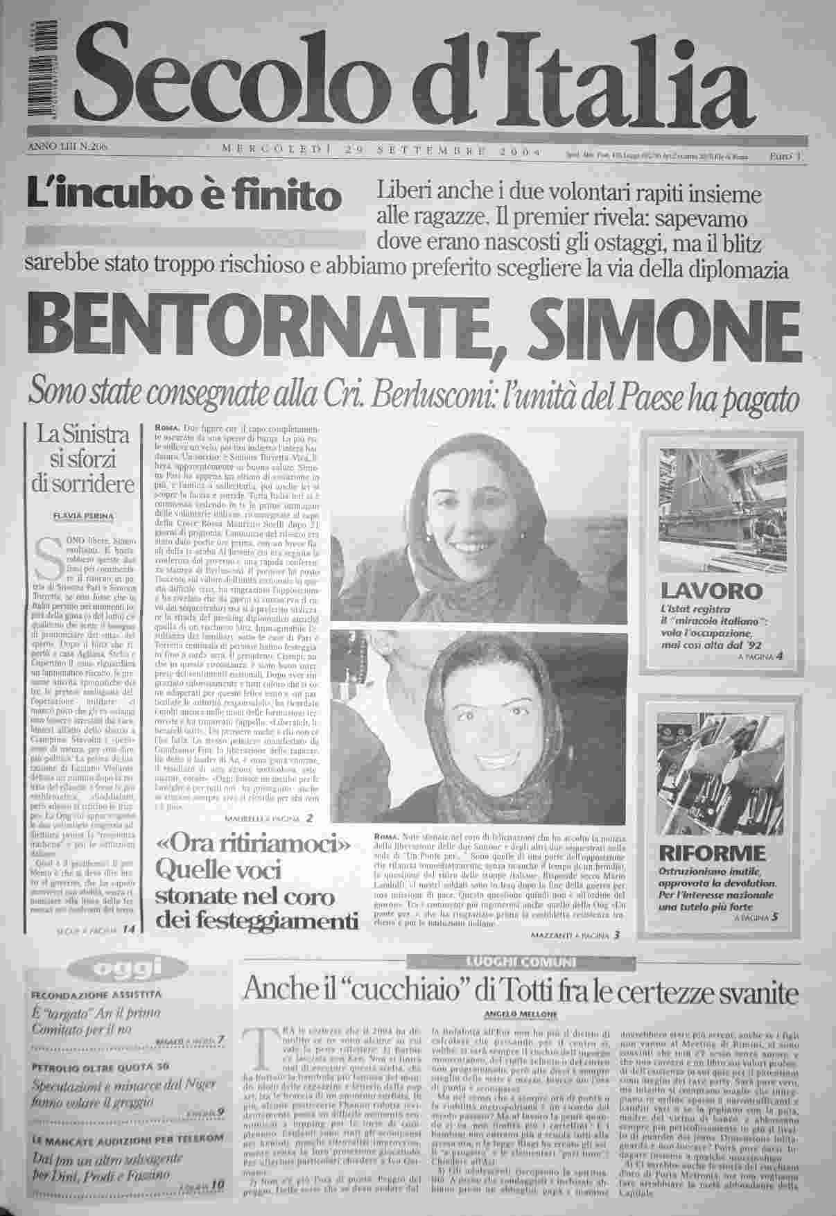 mercoledì 29 settembre 2004