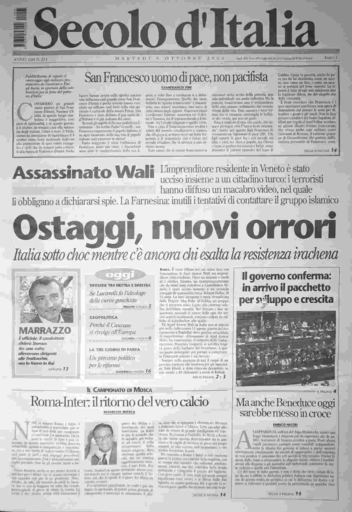 martedì 5 ottobre 2004