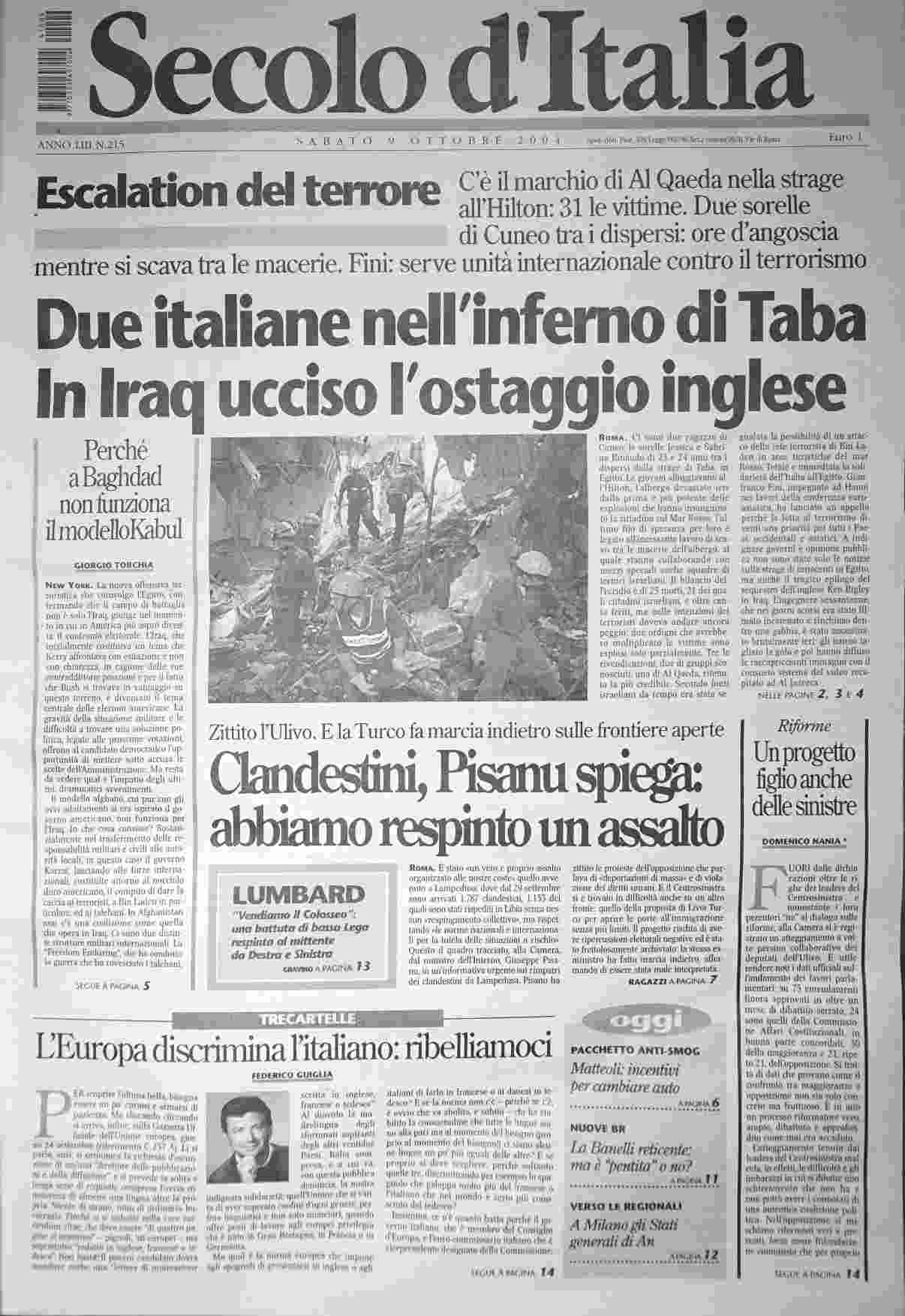 sabato 9 ottobre 2004