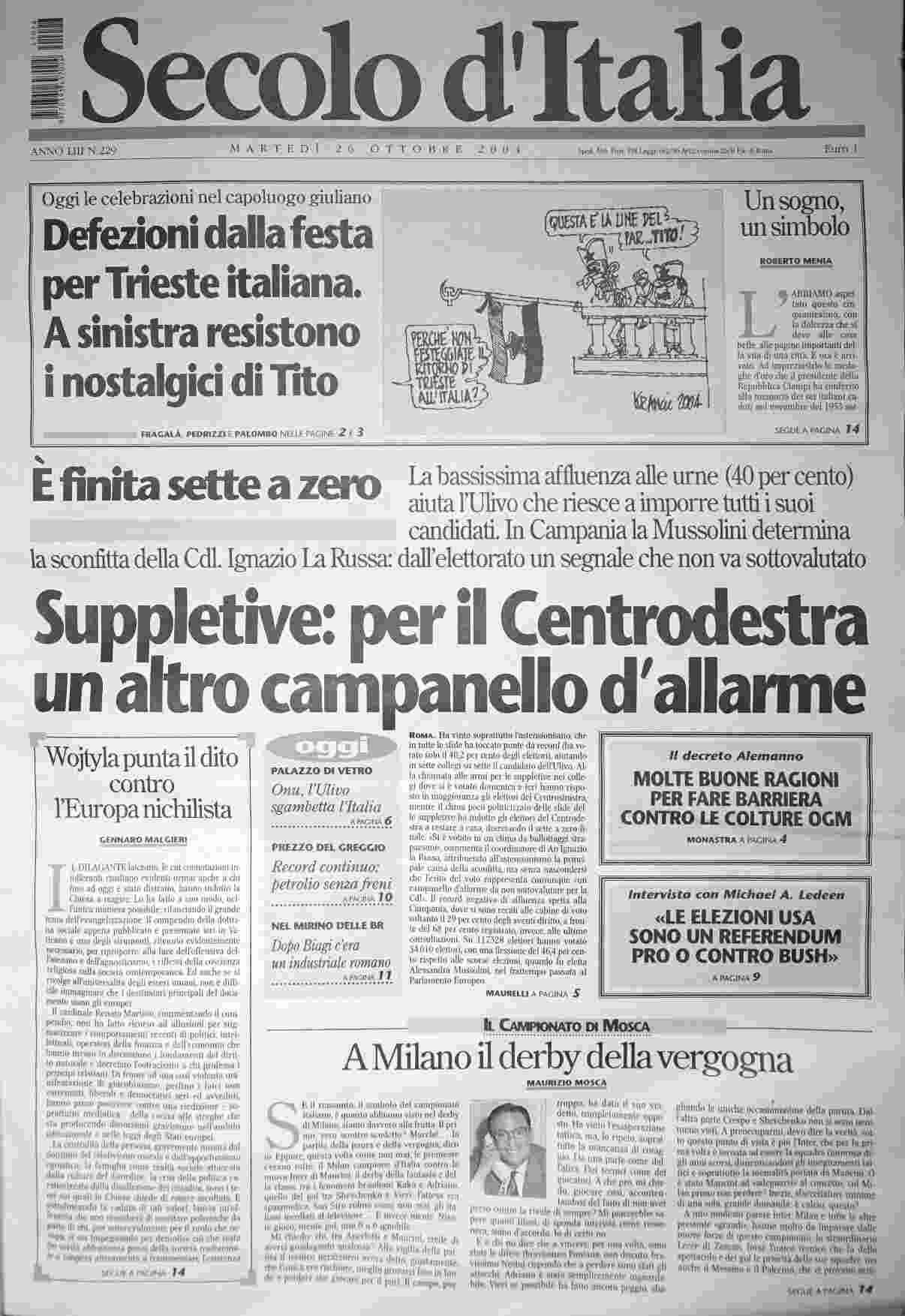 martedì 26 ottobre 2004