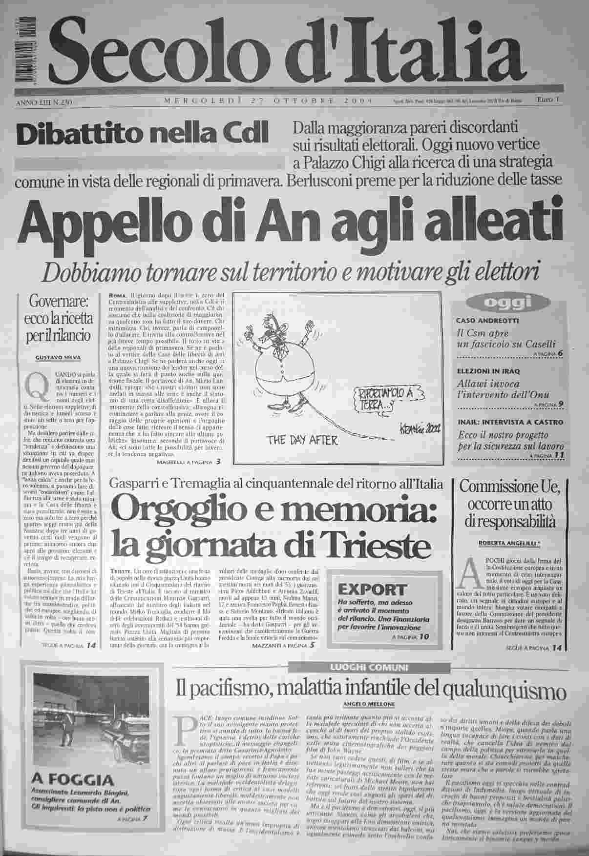 mercoledì 27 ottobre 2004