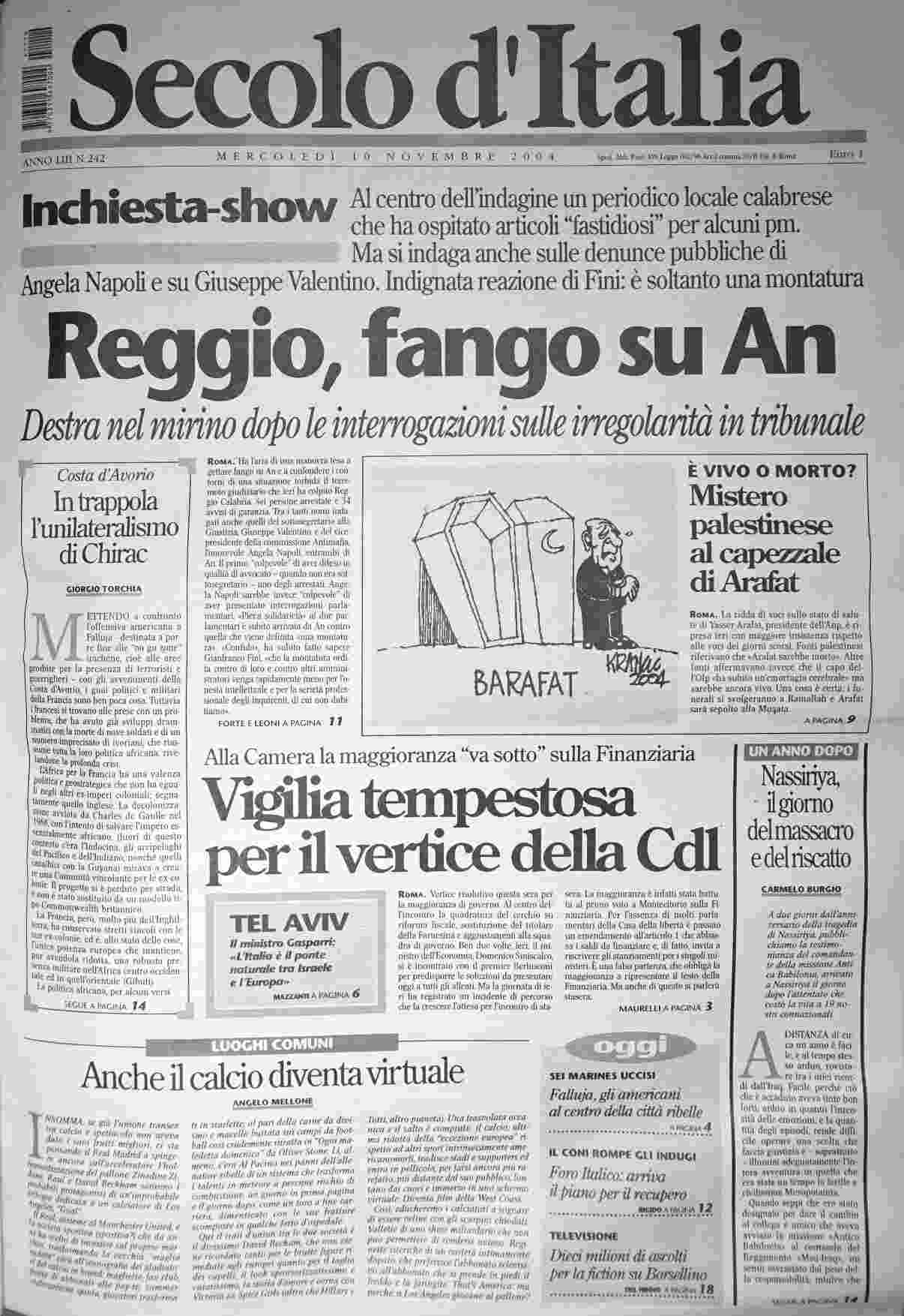 mercoledì 10 novembre 2004