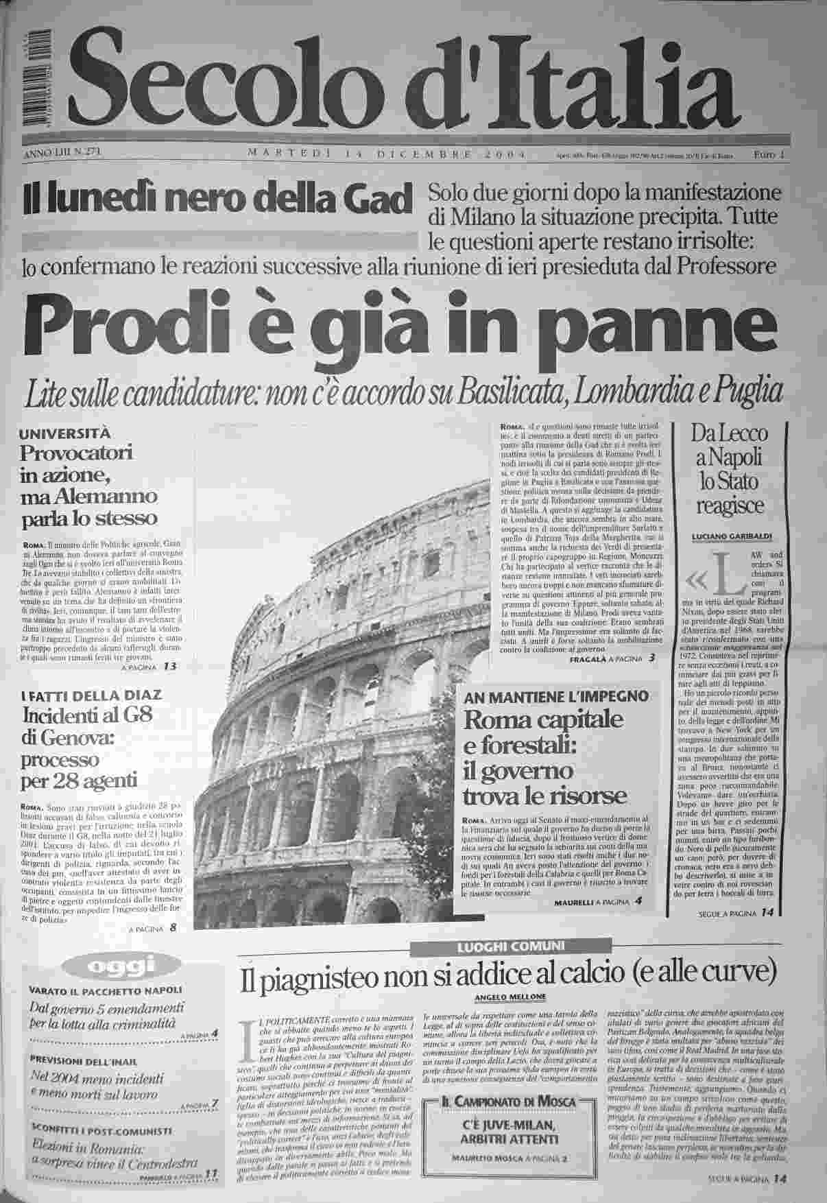 martedì 14 dicembre 2004