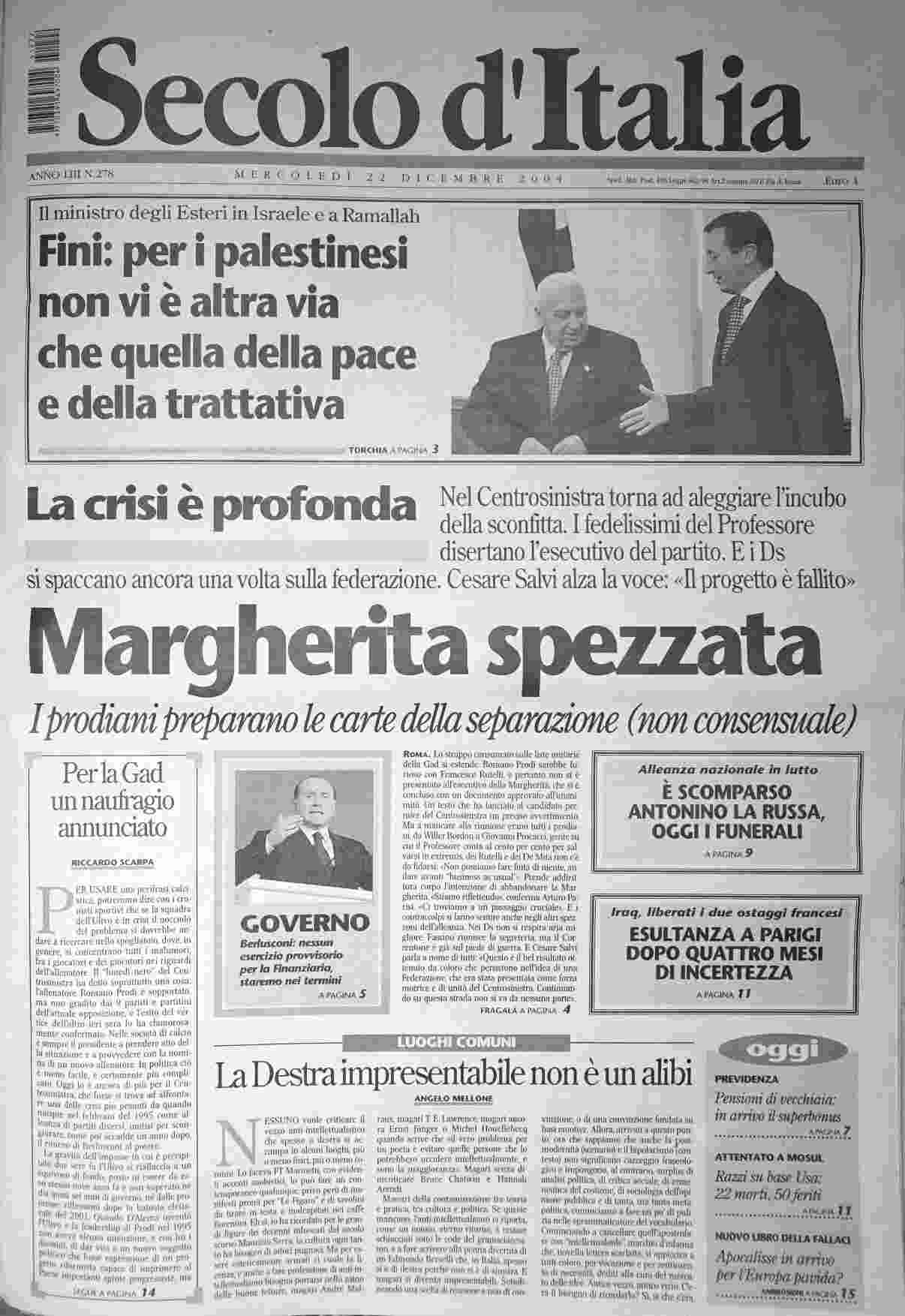 mercoledì 22 dicembre 2004