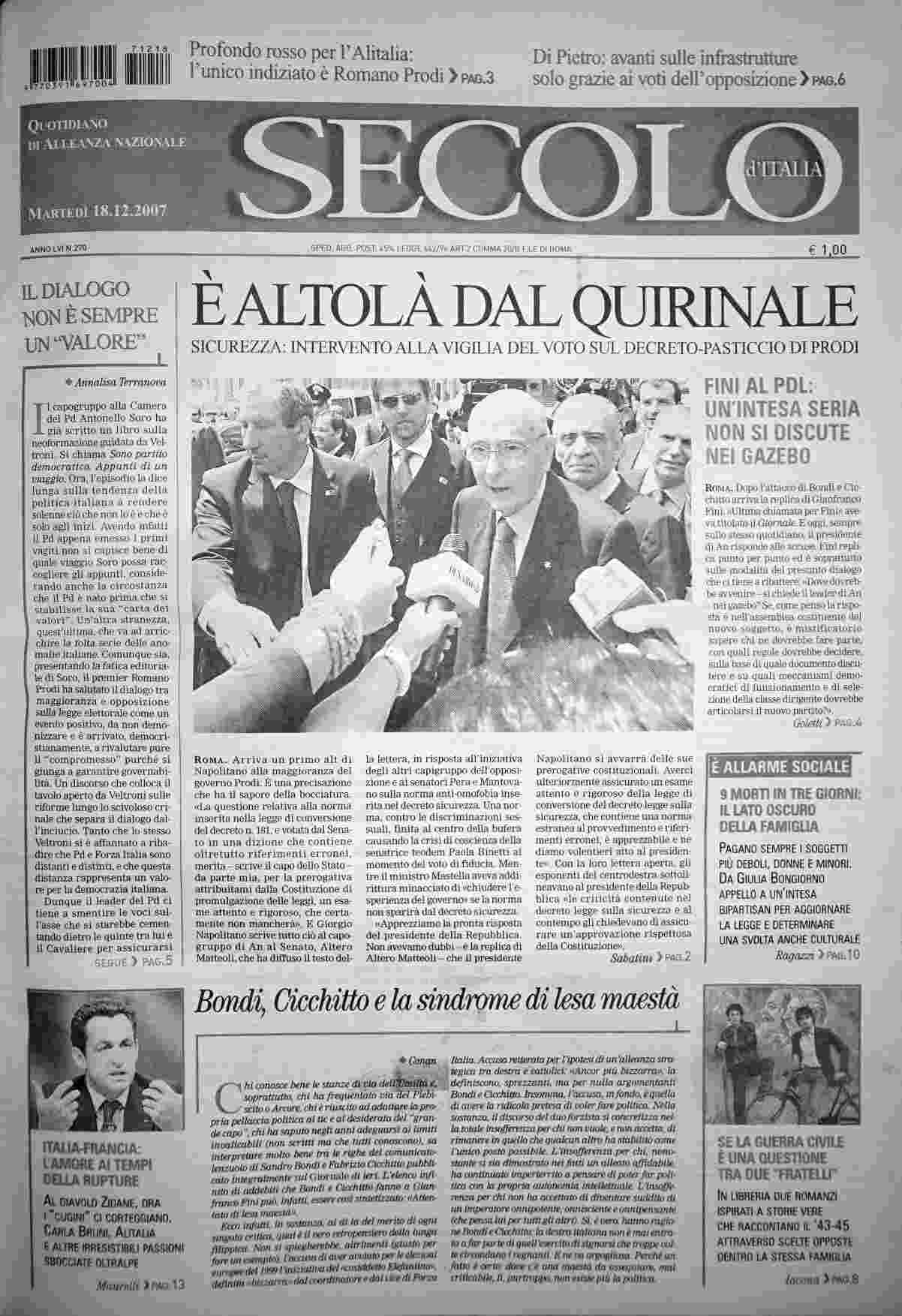 martedì 18 dicembre 2007