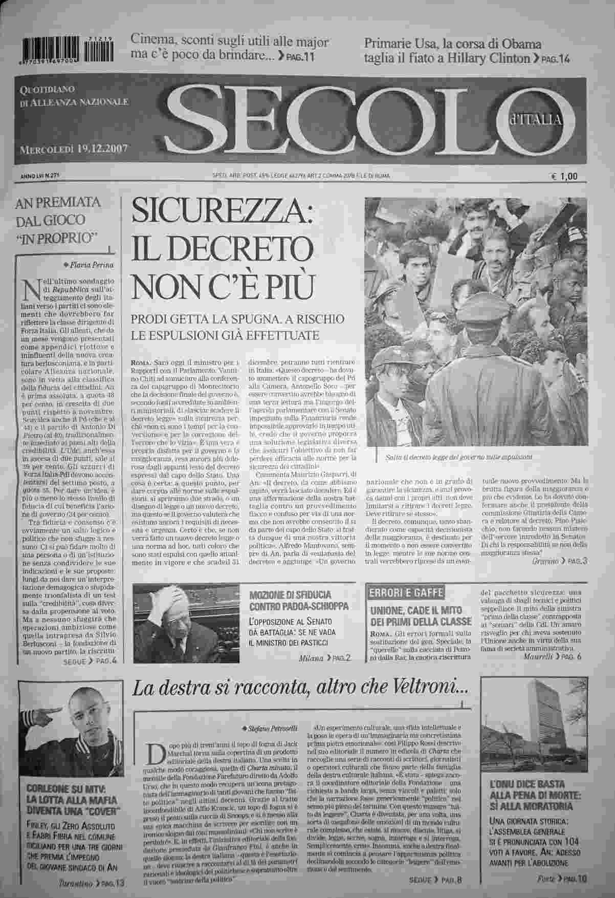 mercoledì 19 dicembre 2007