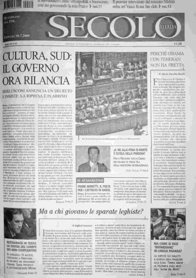 giovedì 30 luglio 2009