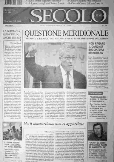 martedì 29 settembre 2009