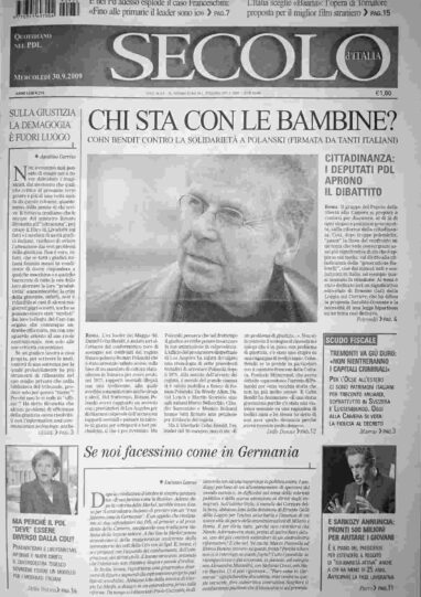 mercoledì 30 settembre 2009