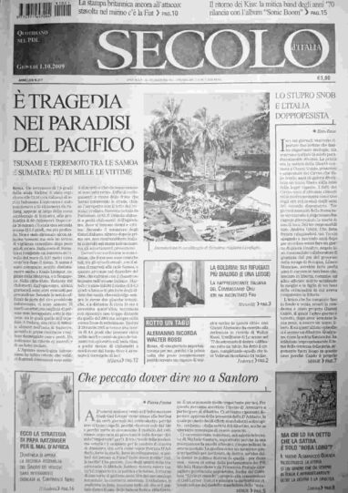 giovedì 1 ottobre 2009