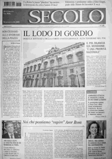 martedì 6 ottobre 2009