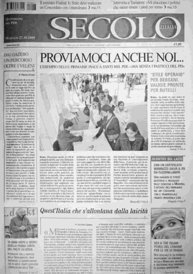 martedì 27 ottobre 2009