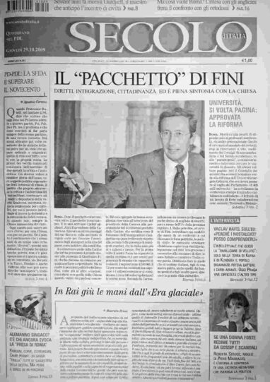 giovedì 29 ottobre 2009