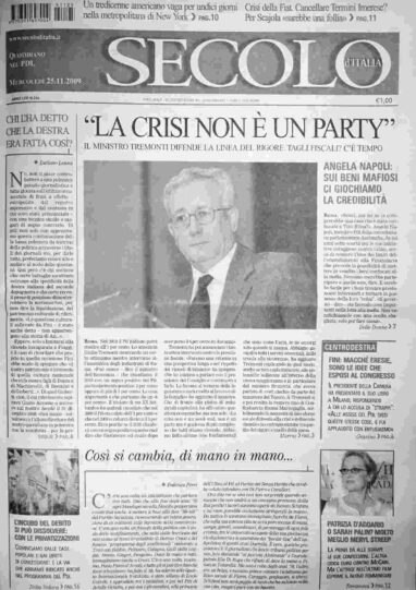 mercoledì 25 novembre 2009