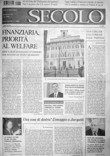 giovedì 26 novembre 2009