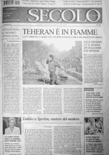 martedì 29 dicembre 2009