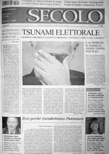 giovedì 4 marzo 2010