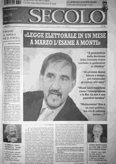 mercoledì 11 gennaio 2012