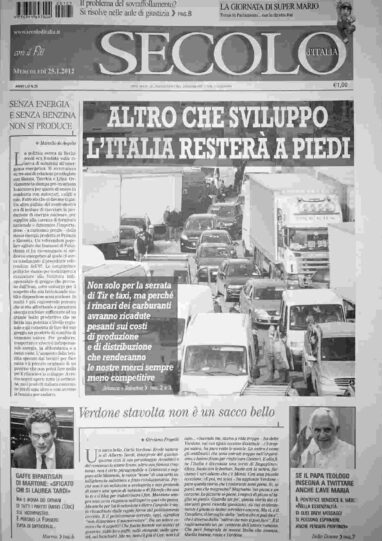 mercoledì 25 gennaio 2012